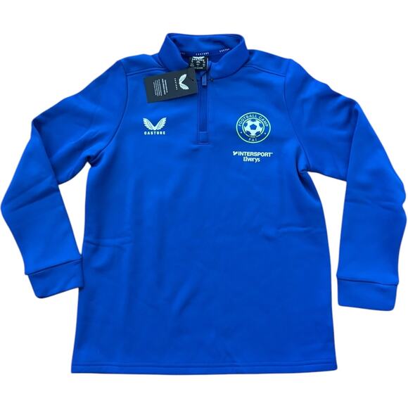 NWT Castore Intersport Elverys FAI Football Camp blue long sleeve 1/4 zip Large - Picture 1 of 10